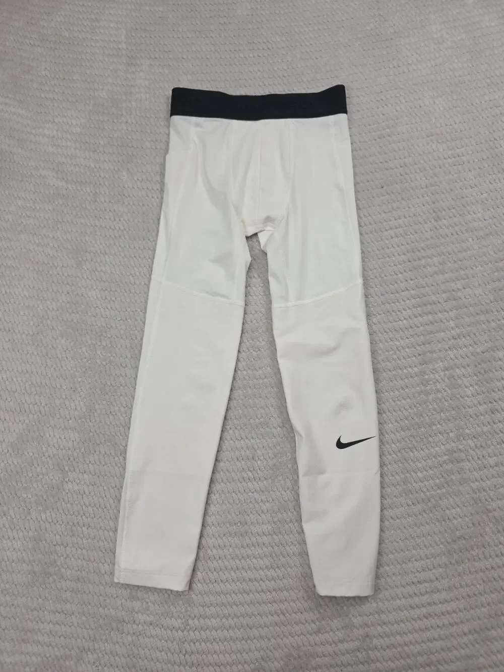 Nike Pro Leggings Boys Youth Small White Tight Fit